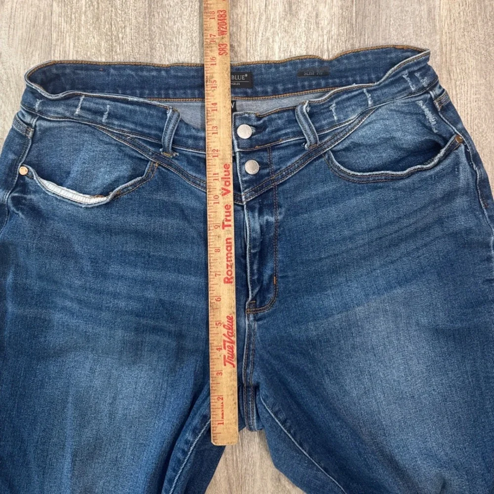 Judy Blue Slim Fit High Rise Dark Wash Distressed Hem Jeans 18W